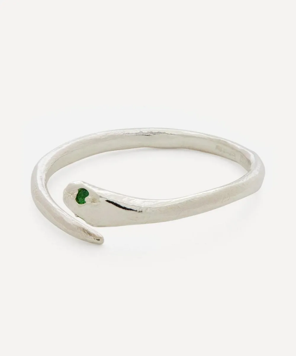 Seb Brown Rings|Rings^Silver Tsavorite Garnet Serpent Ring