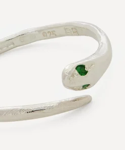 Seb Brown Rings|Rings^Silver Tsavorite Garnet Serpent Ring