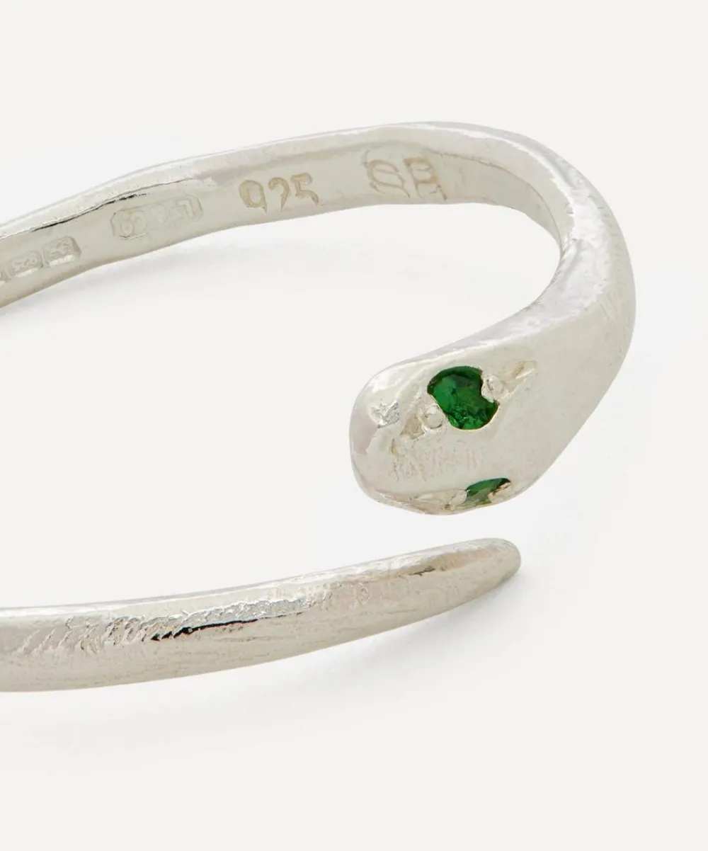 Seb Brown Rings|Rings^Silver Tsavorite Garnet Serpent Ring