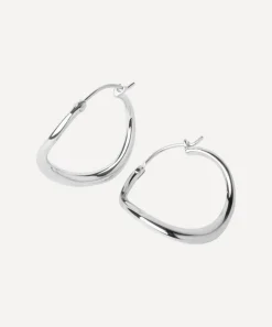 Dinny Hall Earrings^Silver Wave Small Hoop Earrings