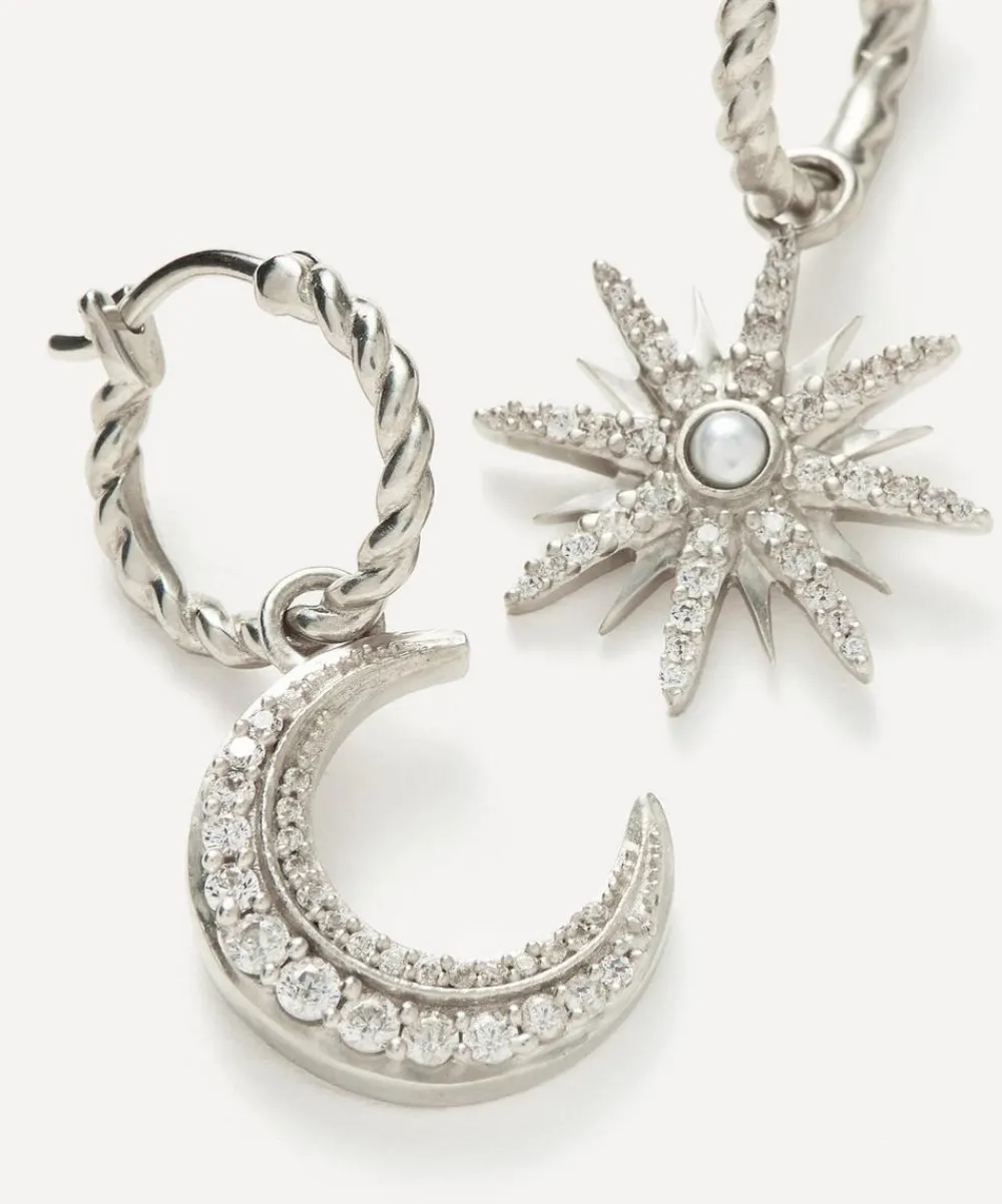 Missoma Earrings^Silver-Plated Harris Reed Moonlight Pearl Hoop Earrings