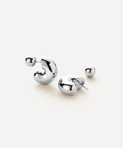 JENNY BIRD Earrings|Earrings^Silver-Plated Medium Tome Hoop Earrings