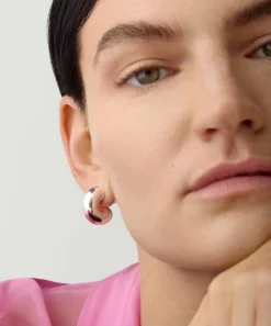 JENNY BIRD Earrings|Earrings^Silver-Plated Medium Tome Hoop Earrings