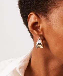 JENNY BIRD Earrings|Earrings^Silver-Plated Nouveaux Puff Hoop Earrings