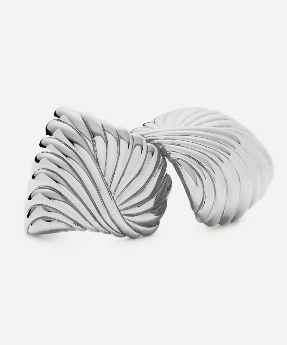 Missoma Earrings^Silver-Plated Ripple Oversized Stud Earrings