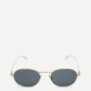 Saint Laurent Sunglasses & Glasses^Silver-Tone Oval Sunglasses