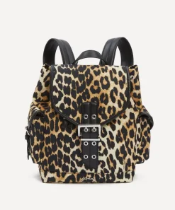 Ganni Bags^Small Leopard Nylon Bucky Backpack