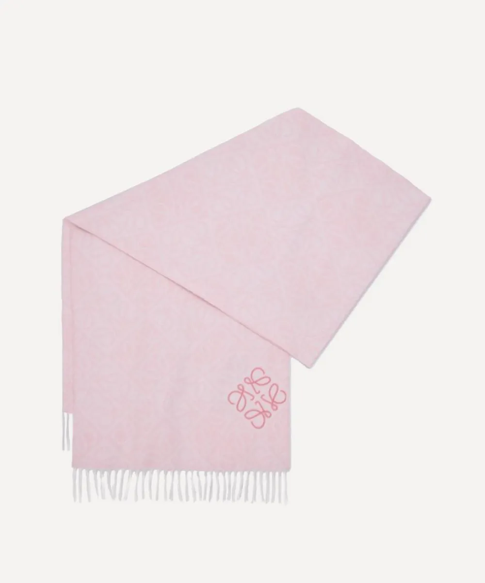 Loewe Scarves^Soft Pink Anagram Wool-Blend Scarf