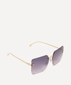 Fendi Sunglasses & Glasses^Square FF Diamonds Metal Sunglasses