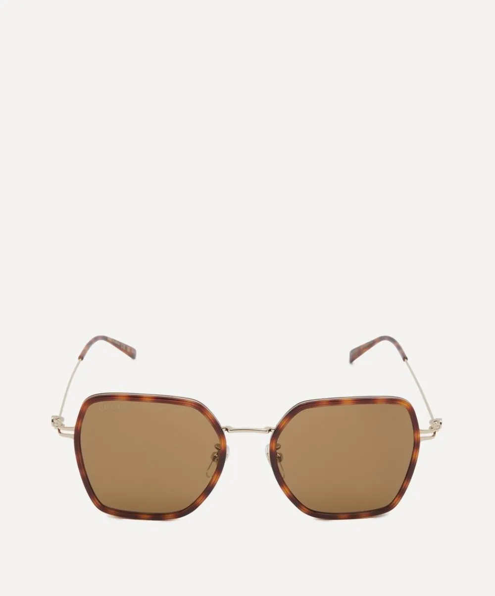 Gucci Sunglasses & Glasses^Square Havana Combination Sunglasses
