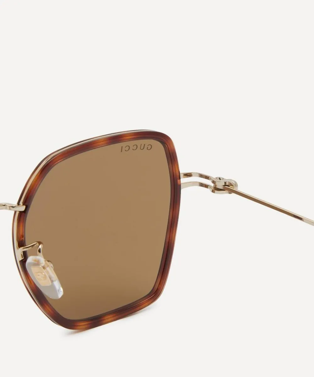Gucci Sunglasses & Glasses^Square Havana Combination Sunglasses