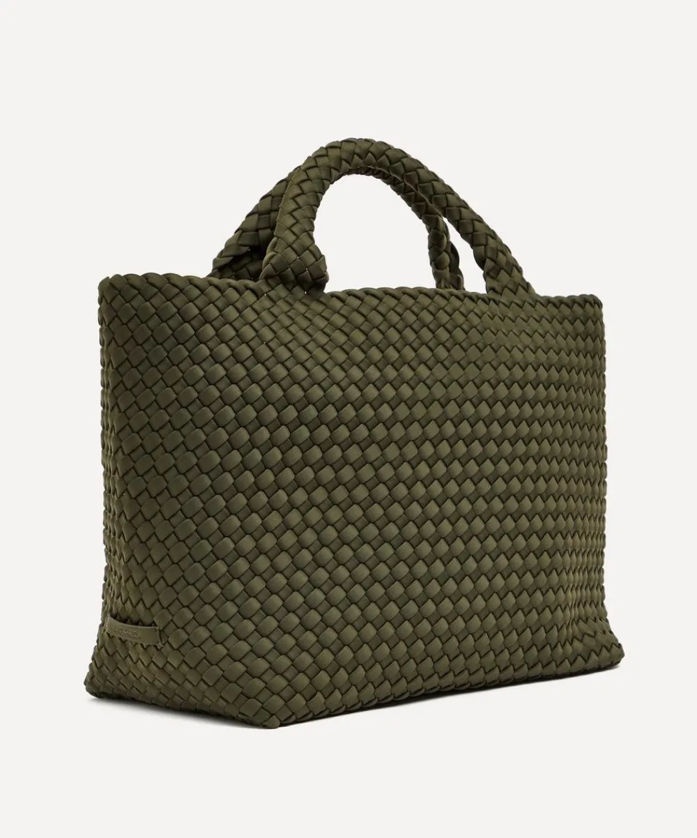 Naghedi Bags^St. Barths Medium Woven Tote Bag Olive