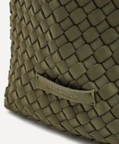 Naghedi Bags^St. Barths Medium Woven Tote Bag Olive