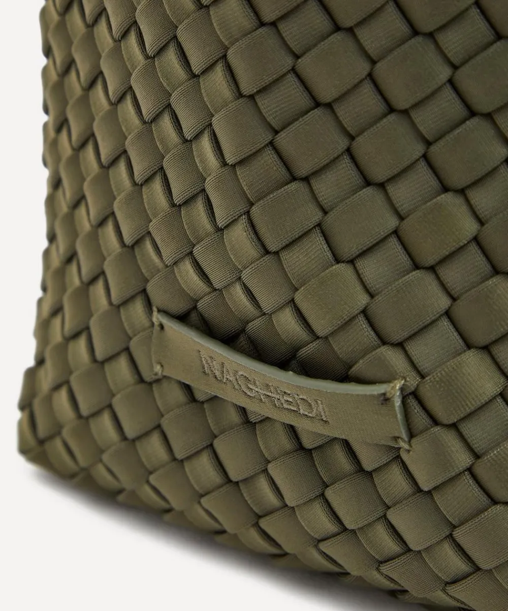 Naghedi Bags^St. Barths Medium Woven Tote Bag Olive