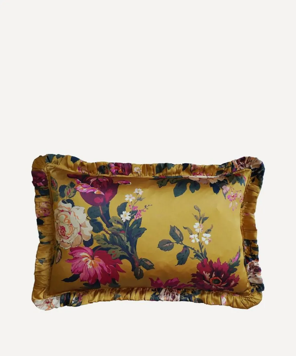 Coco & Wolf Cushions^Stately Kristina Silk Oblong Ruffle Cushion