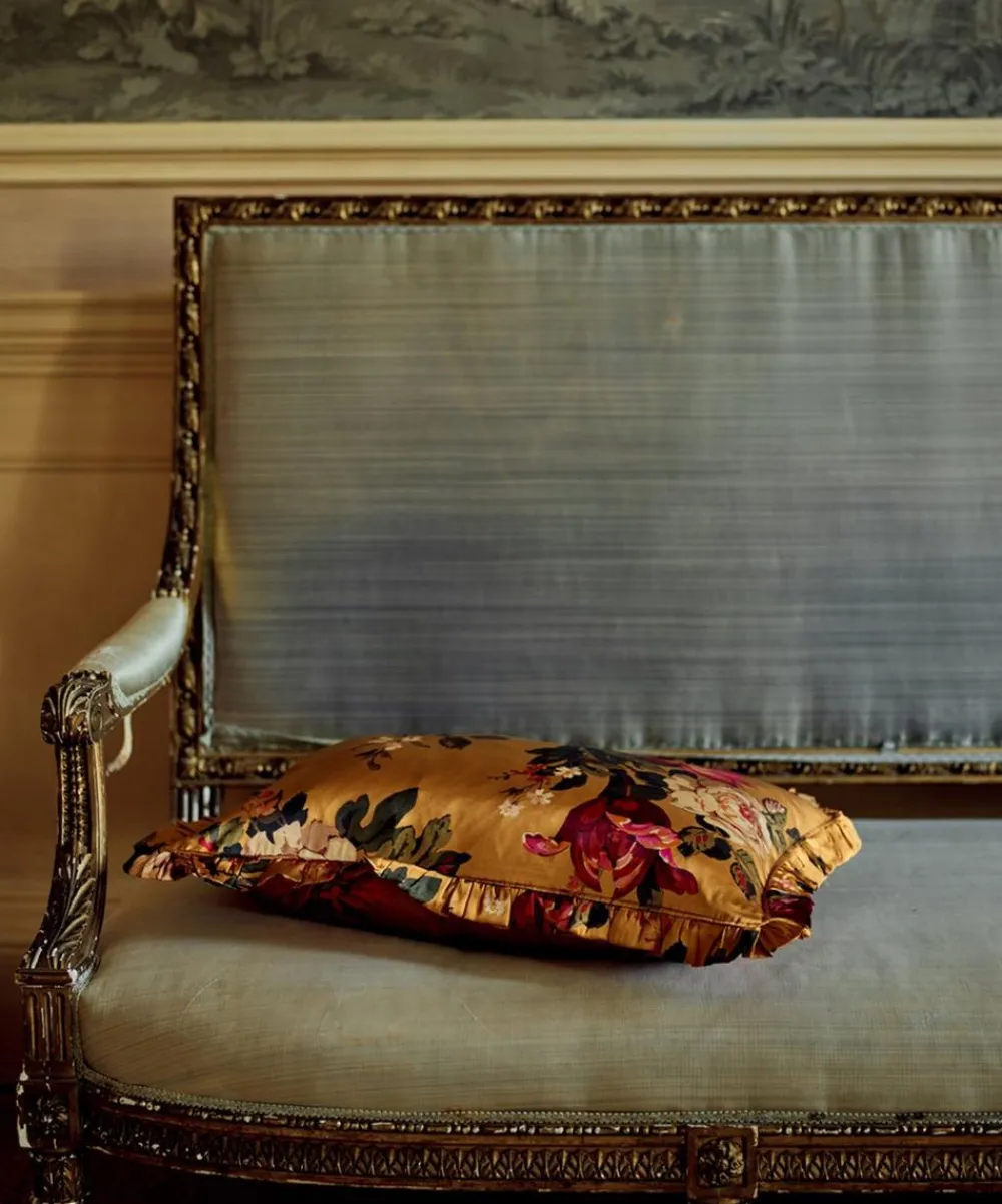 Coco & Wolf Cushions^Stately Kristina Silk Oblong Ruffle Cushion