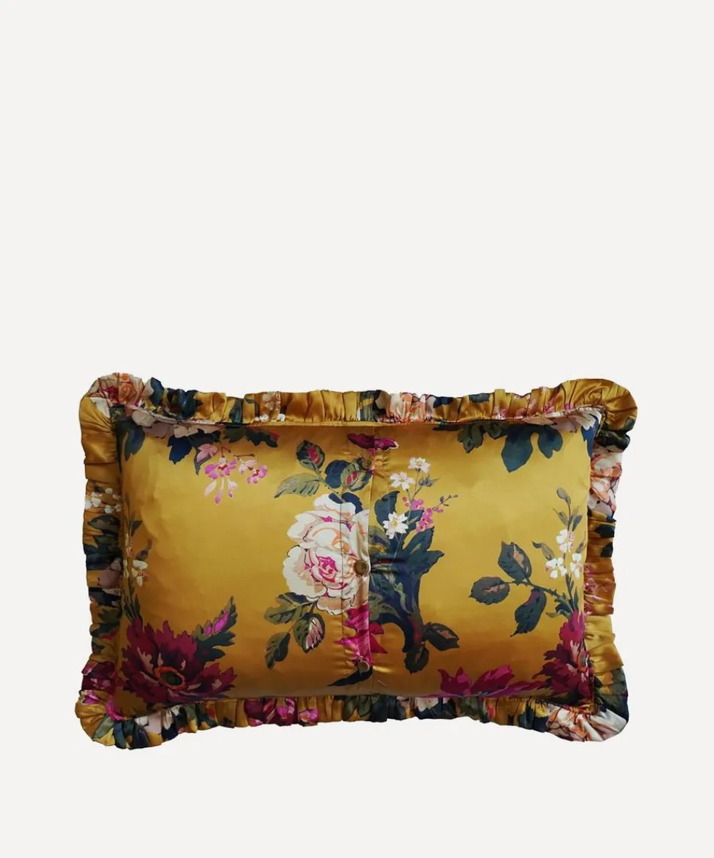 Coco & Wolf Cushions^Stately Kristina Silk Oblong Ruffle Cushion