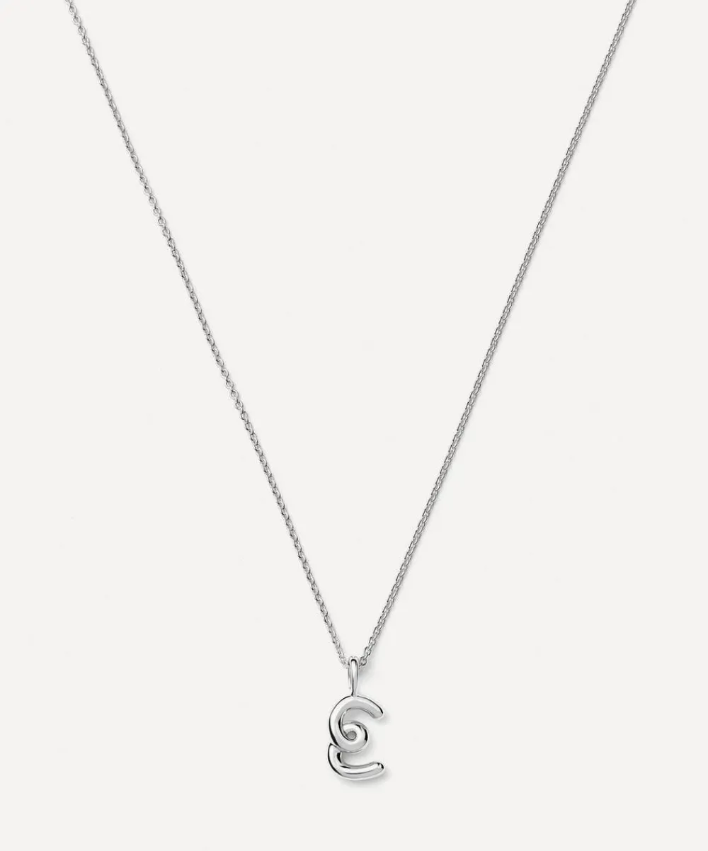 Missoma Necklaces^Sterling Silver Curly Molten Mini E Initial Pendant Necklace