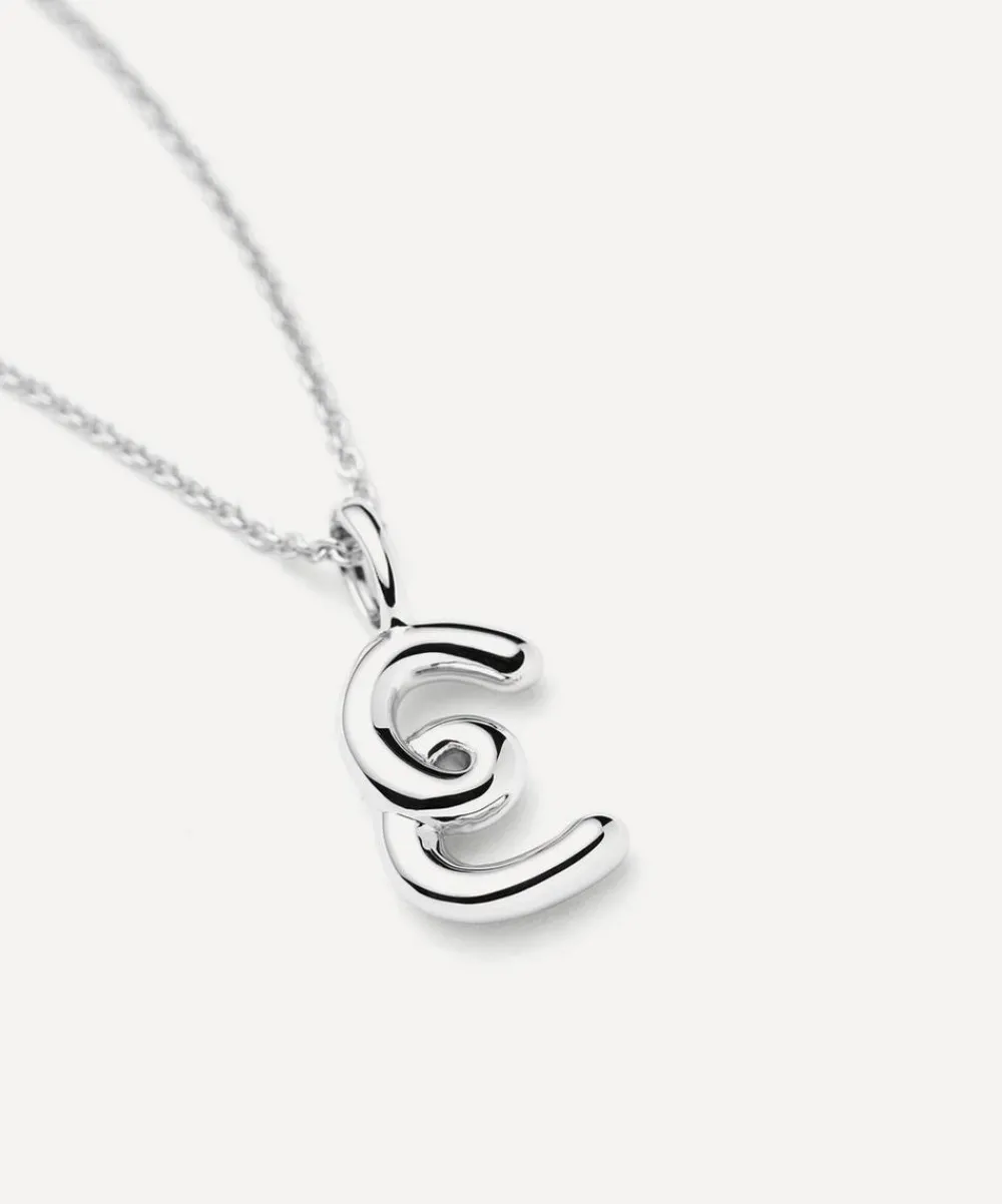 Missoma Necklaces^Sterling Silver Curly Molten Mini E Initial Pendant Necklace