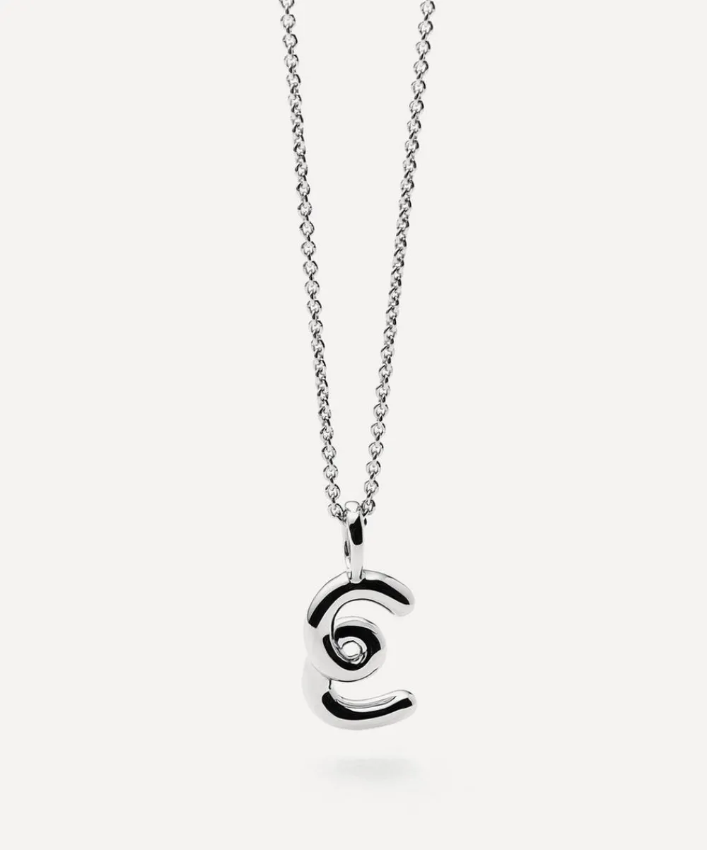 Missoma Necklaces^Sterling Silver Curly Molten Mini E Initial Pendant Necklace