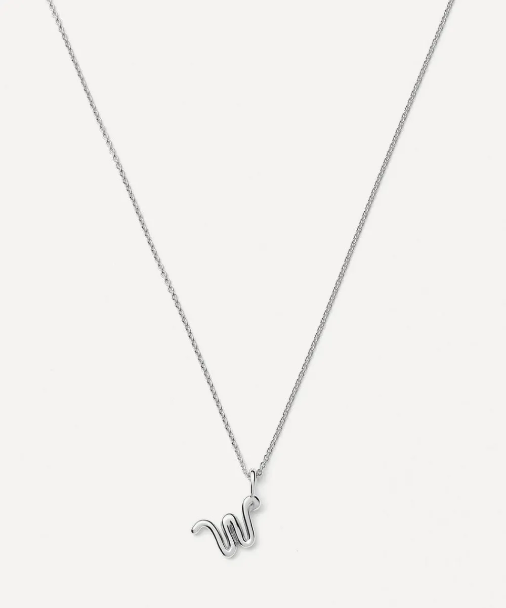 Missoma Necklaces^Sterling Silver Curly Molten Mini W Initial Pendant Necklace