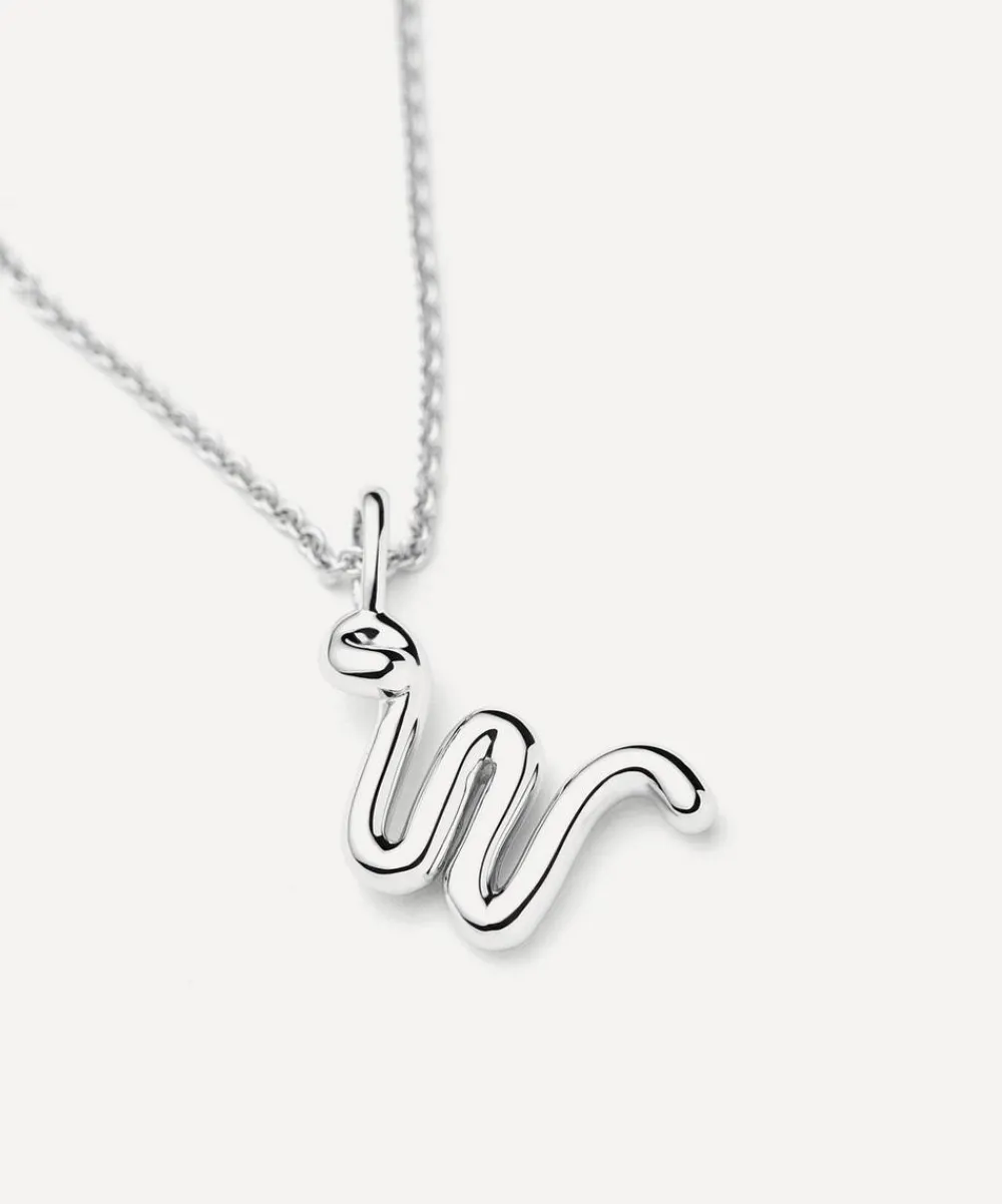 Missoma Necklaces^Sterling Silver Curly Molten Mini W Initial Pendant Necklace