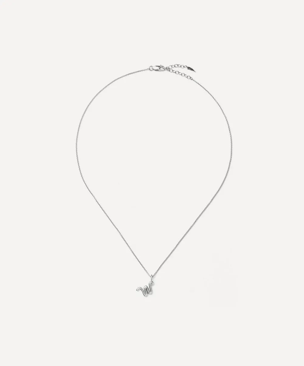 Missoma Necklaces^Sterling Silver Curly Molten Mini W Initial Pendant Necklace