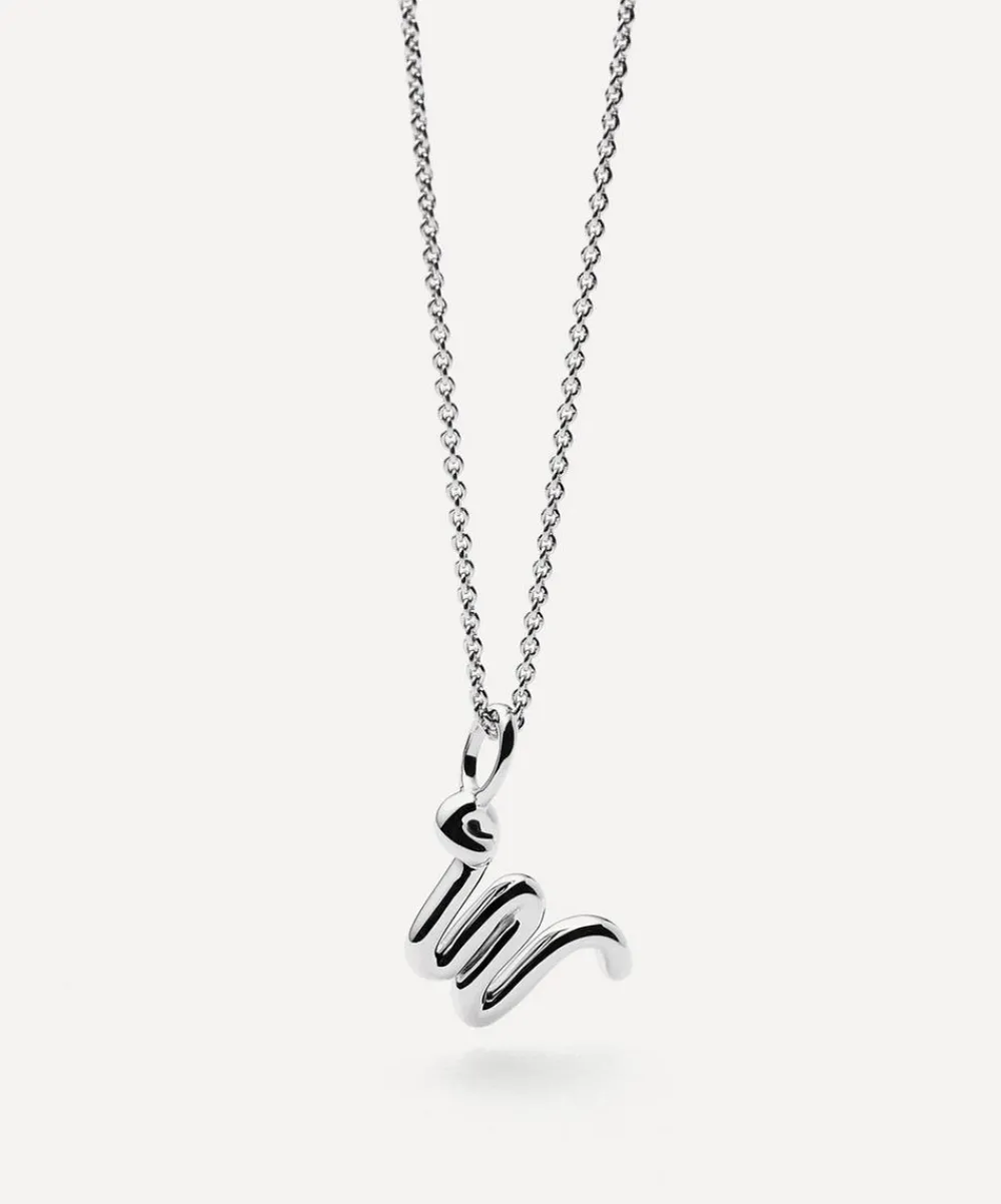 Missoma Necklaces^Sterling Silver Curly Molten Mini W Initial Pendant Necklace