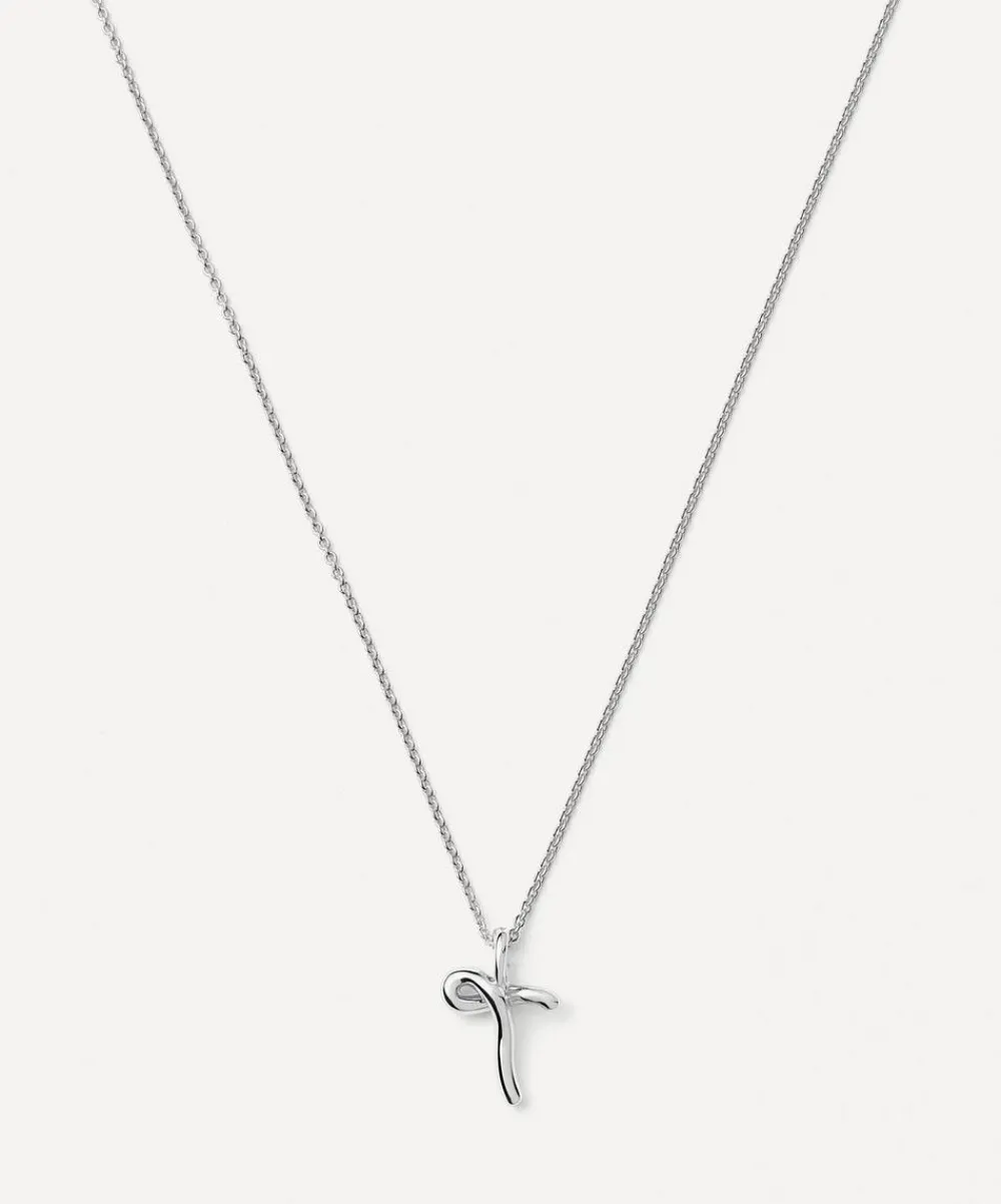 Missoma Necklaces^Sterling Silver Curly Molten Mini T Initial Pendant Necklace