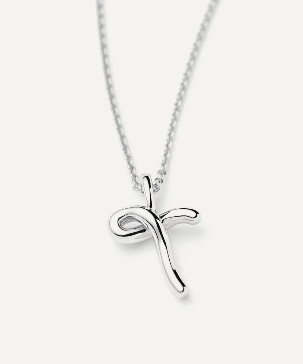 Missoma Necklaces^Sterling Silver Curly Molten Mini T Initial Pendant Necklace