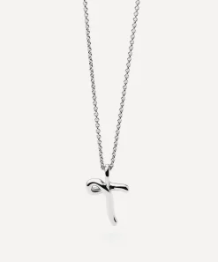Missoma Necklaces^Sterling Silver Curly Molten Mini T Initial Pendant Necklace