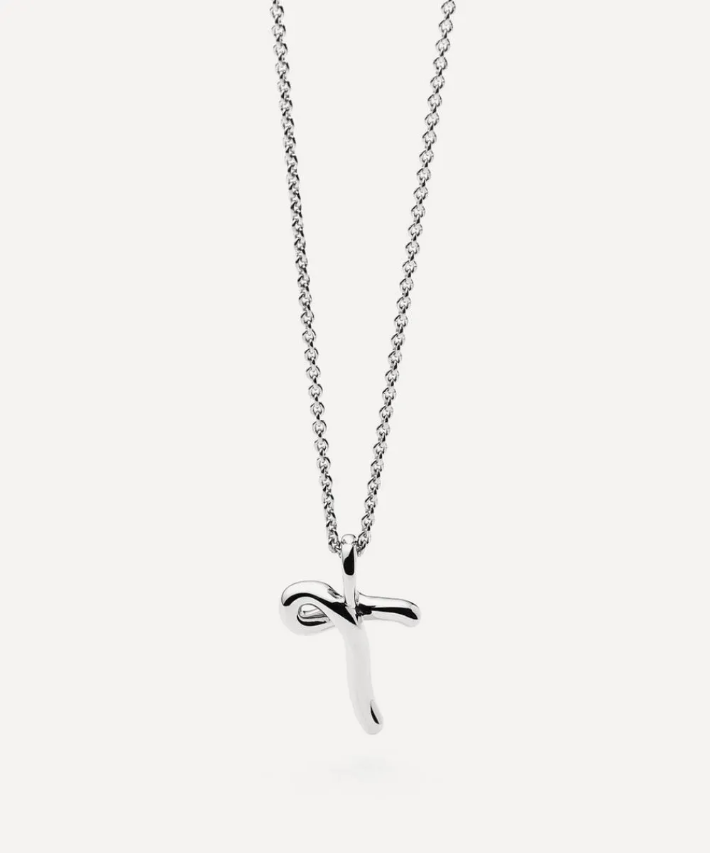 Missoma Necklaces^Sterling Silver Curly Molten Mini T Initial Pendant Necklace