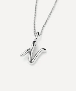 Missoma Necklaces^Sterling Silver Curly Molten Mini N Initial Pendant Necklace
