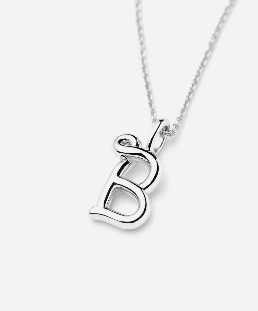 Missoma Necklaces^Sterling Silver Curly Molten Mini B Initial Pendant Necklace