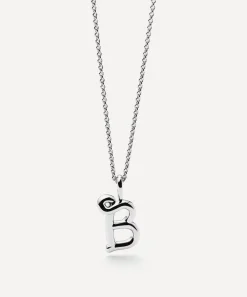Missoma Necklaces^Sterling Silver Curly Molten Mini B Initial Pendant Necklace