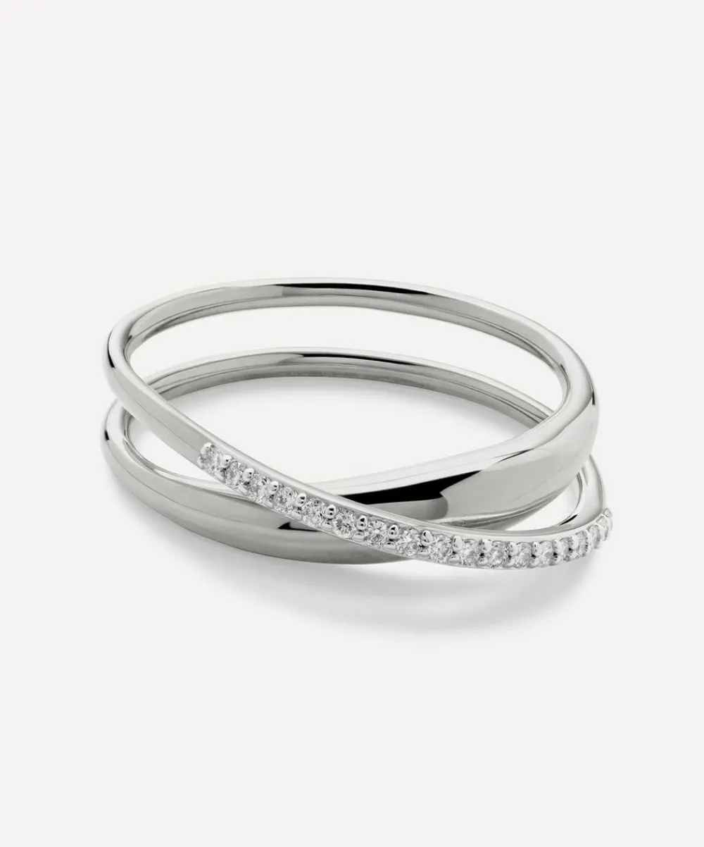 Monica Vinader Rings^Sterling Silver Diamond Nura Wrap Ring