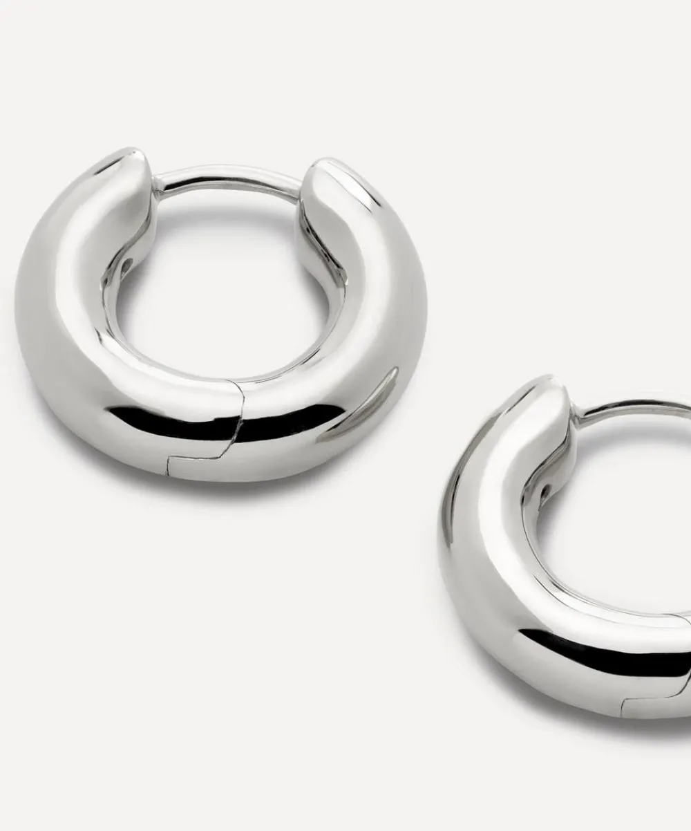 Monica Vinader Earrings^Sterling Silver Essential Click Huggie Hoop Earrings
