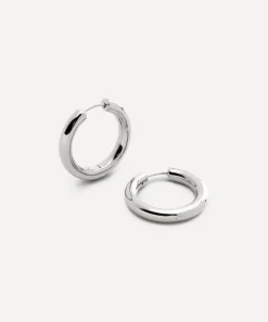 Monica Vinader Earrings^Sterling Silver Essential Click Medium Hoop Earrings