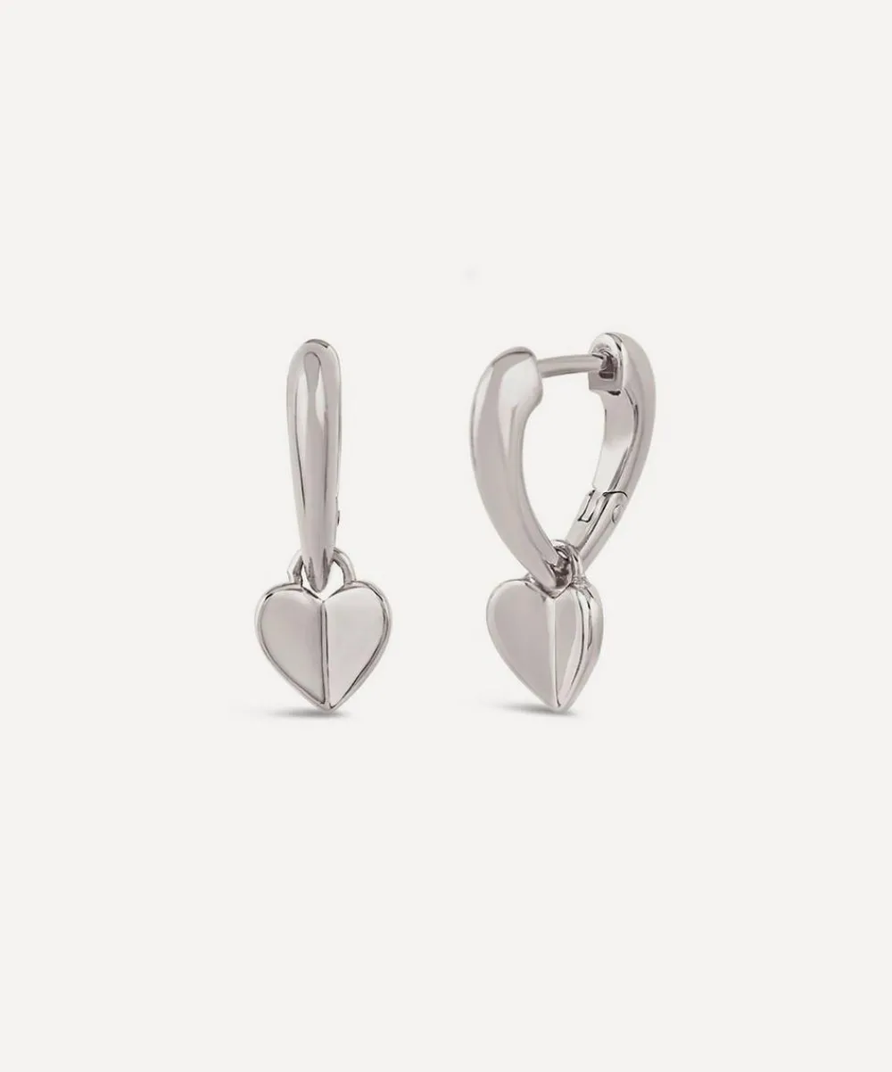 Dinny Hall Earrings^Sterling Silver Folded Heart Drop Earrings
