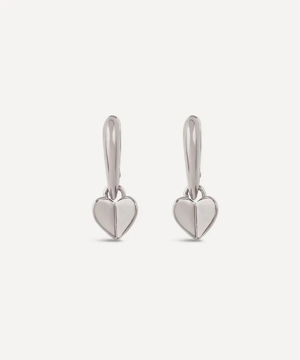 Dinny Hall Earrings^Sterling Silver Folded Heart Drop Earrings