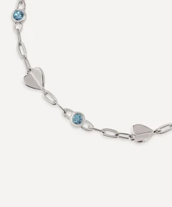 Dinny Hall Bracelets^Sterling Silver Folded Heart and Gemstone Bracelet