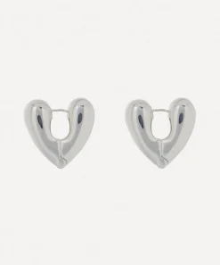 Annika Inez Earrings^Sterling Silver Large Heart Hoop Earrings