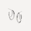 Monica Vinader Earrings^Sterling Silver Nura Wrap Medium Hoop Earrings