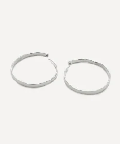 Monica Vinader Earrings^Sterling Silver Siren Muse Wave Large Hoop Earrings