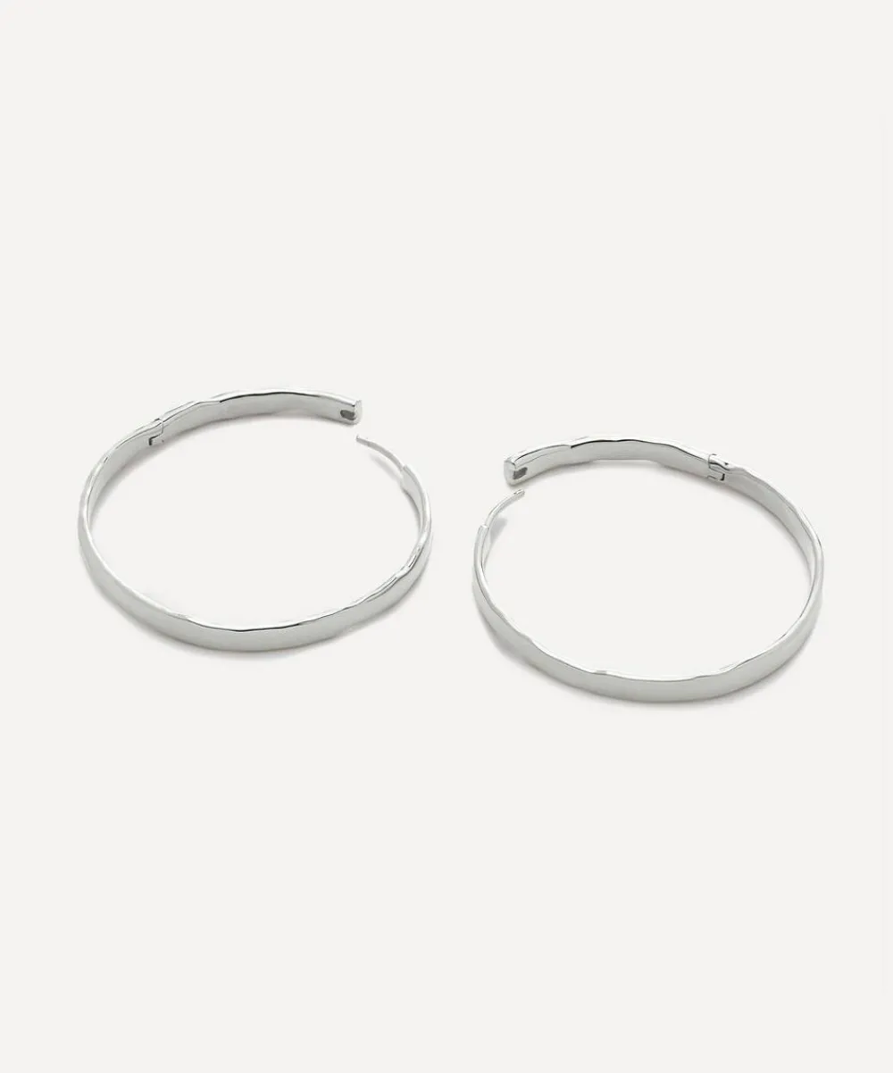 Monica Vinader Earrings^Sterling Silver Siren Muse Wave Large Hoop Earrings