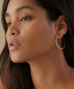 Monica Vinader Earrings^Sterling Silver Siren Muse Chunky Medium Hoop Earrings