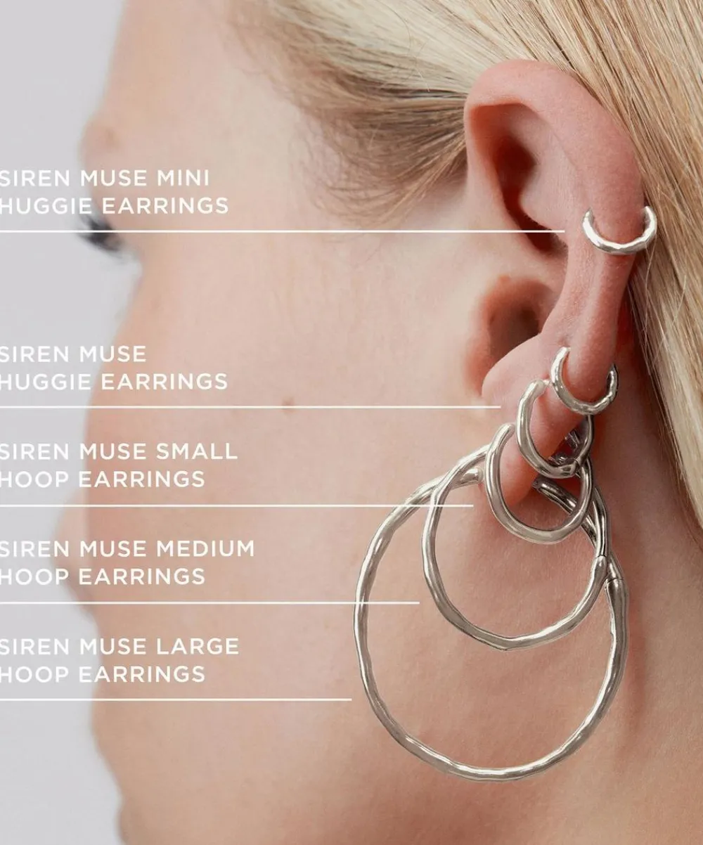 Monica Vinader Earrings^Sterling Silver Siren Muse Chunky Medium Hoop Earrings