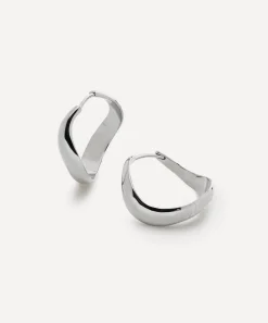 Monica Vinader Earrings^Sterling Silver Swirl Medium Hoop Earrings
