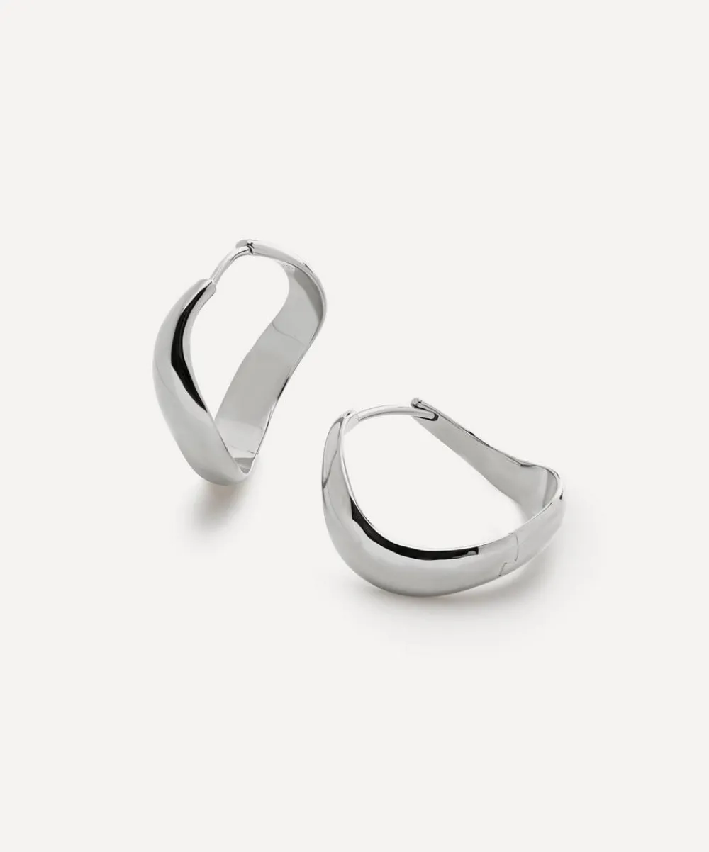 Monica Vinader Earrings^Sterling Silver Swirl Medium Hoop Earrings