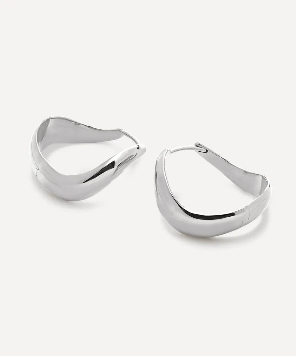 Monica Vinader Earrings^Sterling Silver Swirl Medium Hoop Earrings